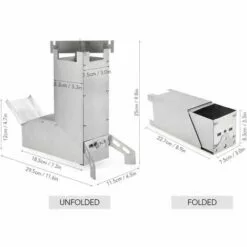 BEARSU Rocket Stove, Outdoor Collapsible Wood Burning Stainless Steel Rocket Stove Backpacking Camp Tent Pique-Nique BBQ Stove, Chauffage De Survie En Plein Air -France Barbecue Soldes Boutique 26563377 5