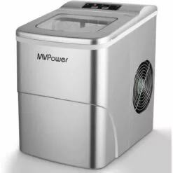 FIXKIT Machine à Glaçons / Machine à Glaçons / 12 Kg De Glaçons (26 Lbs) / Temps De Production 6-13 Minutes / 2 Tailles De Glaçons / 80W ~ 120W / Réservoir D'eau De 2,2L / Sans Raccordement D'eau / Machine à Glaçons En Argent (argent)