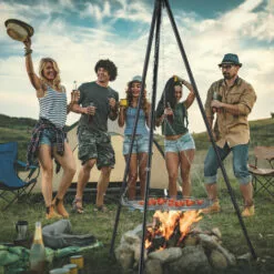 Relaxdays Barbecue Pivotant Avec Chaine De Traction, En Acier, Grillage De 52cm, Réglable En Hauteur, Trépied HxD:151 -France Barbecue Soldes Boutique 27420965 4