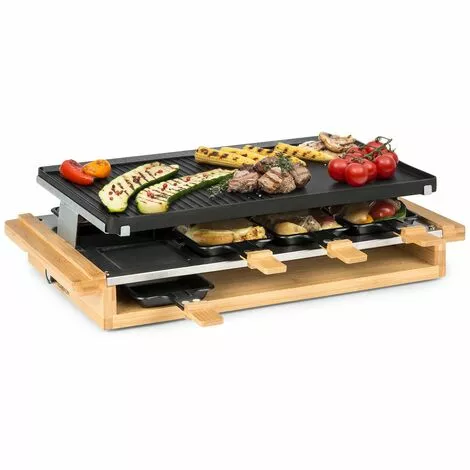 Klarstein Tournedo Raclette 1200 W Fonte D'aluminium 8 Personnes Décor Bois 3 Klarstein Tournedo Raclette 1200 W Fonte D'aluminium 8 Personnes Décor Bois