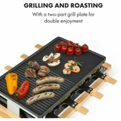 Klarstein Tournedo Raclette 1200 W Fonte D'aluminium 8 Personnes Décor Bois 9 Klarstein Tournedo Raclette 1200 W Fonte D'aluminium 8 Personnes Décor Bois -France Barbecue Soldes Boutique 27488173 3