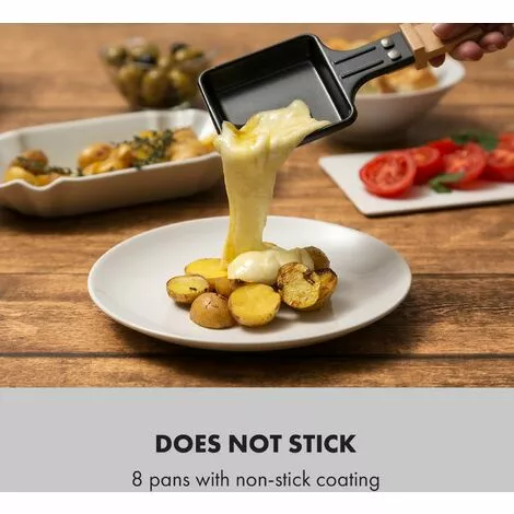 Klarstein Tournedo Raclette 1200 W Fonte D'aluminium 8 Personnes Décor Bois 6 Klarstein Tournedo Raclette 1200 W Fonte D'aluminium 8 Personnes Décor Bois – Image 4