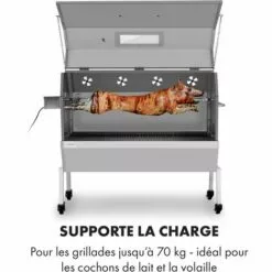 Klarstein Sauenland Pro XL Barbecue à Cochon De Lait Rôtissoire 15 W 4 Roulettes Inox -France Barbecue Soldes Boutique 27488211 4