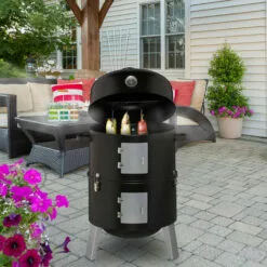 Relaxdays Fumoir 3 En 1, Smoker, Pour Faire Griller, Faire Fumer Et Macérer, Thermomètre Avec Sortie D’air, BBQ. -France Barbecue Soldes Boutique 27593710 3