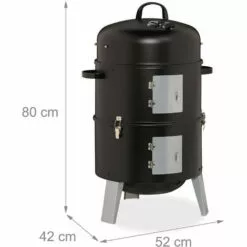 Relaxdays Fumoir 3 En 1, Smoker, Pour Faire Griller, Faire Fumer Et Macérer, Thermomètre Avec Sortie D’air, BBQ. -France Barbecue Soldes Boutique 27593710 5