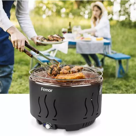 FIXKIT Grill Barbecue Portable, Barbecue Au Charbon De Bois Sans Fumée,avec Sacs De Rangement Et USB Ou Ventilateur à Piles, 3 Minutes De Préchauffage, Pour Famille, Jardin, Balcon, Camping, 35x35x25cm 7 FIXKIT Grill Barbecue Portable, Barbecue Au Charbon De Bois Sans Fumée,avec Sacs De Rangement Et USB Ou Ventilateur à Piles, 3 Minutes De Préchauffage, Pour Famille, Jardin, Balcon, Camping, 35x35x25cm – Image 5