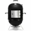 Femor Barbecue Fumoir Smoker, 3 En 1 Barbecue Charbon De Bois Avec Bol D'eau, Multifonctions BBQ Grill à Charbon, évacuation D'air Réglable, 3 Grilles Et Thermomètre, 64,5*47,5*90 Cm, Grande Capacité