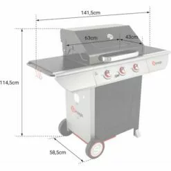 SOMAGIC - Barbecue Au Gaz MANHATTAN 300S - 3 Brûleurs 10,5kW - Noir -France Barbecue Soldes Boutique 28910810 4