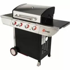 SOMAGIC - Barbecue Au Gaz MANHATTAN 400GPI - 4 Brûleurs 14kW - Noir