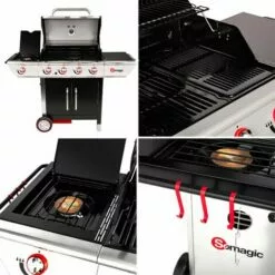 SOMAGIC - Barbecue Au Gaz MANHATTAN 450GPI - 4 Brûleurs + Réchaud 14kW - Noir 8 SOMAGIC - Barbecue Au Gaz MANHATTAN 450GPI - 4 Brûleurs + Réchaud 14kW - Noir -France Barbecue Soldes Boutique 28910826 3