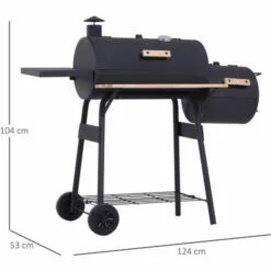 Outsunny Barbecue à Charbon Fumoir BBQ Grill Smoker Sur Pied Avec Couvercle, Roulettes, Thermomètre, étagères Acier Laminé à Froid Noir 9 Outsunny Barbecue à Charbon Fumoir BBQ Grill Smoker Sur Pied Avec Couvercle, Roulettes, Thermomètre, étagères Acier Laminé à Froid Noir -France Barbecue Soldes Boutique 29699011 3