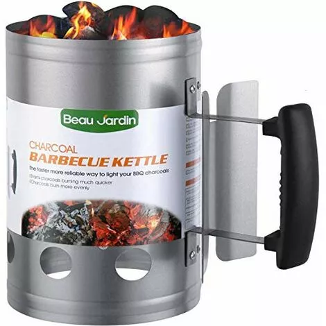 AMAGABELI BEAU JARDIN, BBQ Allume-Charbon Pour BBQ Allume-Cigare , Cheminée En Barbecues 28 X 18 Cm ,Argent Cheminée D'allumage , Barbecue Briquet Poignée De Sécurité 3 AMAGABELI BEAU JARDIN, BBQ Allume-Charbon Pour BBQ Allume-Cigare , Cheminée En Barbecues 28 X 18 Cm ,Argent Cheminée D'allumage , Barbecue Briquet Poignée De Sécurité