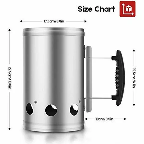 AMAGABELI BEAU JARDIN, BBQ Allume-Charbon Pour BBQ Allume-Cigare , Cheminée En Barbecues 28 X 18 Cm ,Argent Cheminée D'allumage , Barbecue Briquet Poignée De Sécurité 7 AMAGABELI BEAU JARDIN, BBQ Allume-Charbon Pour BBQ Allume-Cigare , Cheminée En Barbecues 28 X 18 Cm ,Argent Cheminée D'allumage , Barbecue Briquet Poignée De Sécurité – Image 5