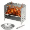 ASUPERMALL Poele A Bois Pliable Portable En Acier Inoxydable + Plateau A Alcool + Soufflet
