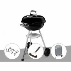 Barbecue Weber Compact Kettle 47 Cm + Support Accessoires + Brosse + Housse