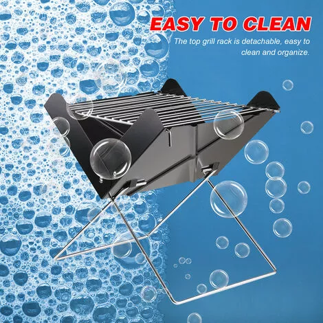 HAPPYSHOPPING Mini Barbecue Pliable En Forme De X Barbecue Grill Modele A913 Noir 7 HAPPYSHOPPING Mini Barbecue Pliable En Forme De X Barbecue Grill Modele A913 Noir – Image 5