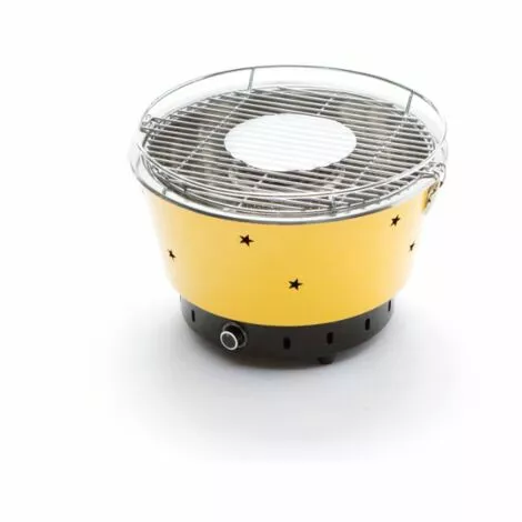 CAESAROO Barbecue à Charbon De Bois Portable Jaune Avec Ventilateur électrique | Jaune 3 CAESAROO Barbecue à Charbon De Bois Portable Jaune Avec Ventilateur électrique | Jaune