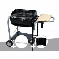 Barbecue Charbon Roma Somagic + Pince Inox + Housse - Noir