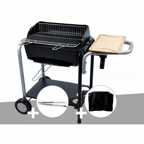 Barbecue Charbon Roma Somagic + Pince Inox + Housse - Noir -France Barbecue Soldes Boutique 32295924 1