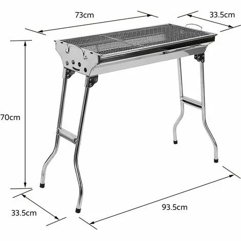 SIFREE 73×32.5cm Barbecue à Charbon Jardin Table en Acier Extérieur Pliant inoxydable 5 SIFREE 73×32.5cm Barbecue à Charbon Jardin Table en Acier Extérieur Pliant inoxydable – Image 3