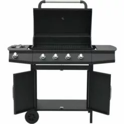 VidaXL Barbecue à Gaz 4+1 Zones De Cuisson Noir Acier - Noir -France Barbecue Soldes Boutique 32529822 4
