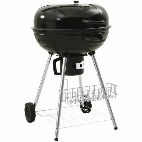 VidaXL 313358 Kettle Charcoal BBQ Grill 73x58x96 Cm Steel - Noir 3 VidaXL 313358 Kettle Charcoal BBQ Grill 73x58x96 Cm Steel - Noir