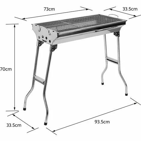 SKECTEN Barbecue Portable Pliable De Camping Acier Inoxydable 4 SKECTEN Barbecue Portable Pliable De Camping Acier Inoxydable – Image 2