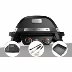 Barbecue électrique Weber Pulse 2000 + Housse + Kit Ustensiles 3 Pièces Better + Plancha