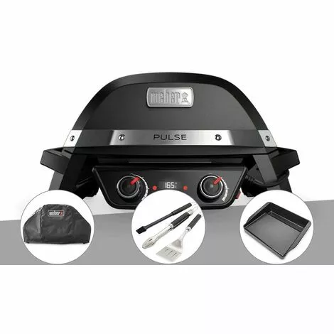 Barbecue électrique Weber Pulse 2000 + Housse + Kit Ustensiles 3 Pièces Better + Plancha 3 Barbecue électrique Weber Pulse 2000 + Housse + Kit Ustensiles 3 Pièces Better + Plancha