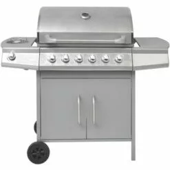 Barbecue à Gaz 6 + 1 Zone De Cuisson Argenté VidaXL -France Barbecue Soldes Boutique 3335607 4