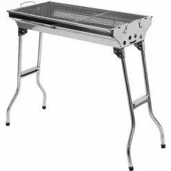 OOBEST Barbecue Portable Et Pliable En Acier Inoxydable Avec Grille En Carbone Pour Pique-nique, Camping, Jardin, 73 X 33 X 71 Cm, Argenté -France Barbecue Soldes Boutique 33752439 4