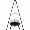 Femor Brasero Exterieur Avec Gril Suspendu, Gril Pivotant Barbecue Avec Brasero, 152cm Trépied Télescopique Et 200 Cm Chaîne Réglable En Hauteur, Ø60cm Brasero Extérieur, Ø52cm Grill -France Barbecue Soldes Boutique 34185741 1