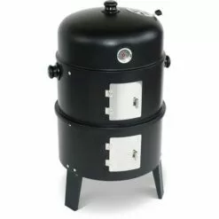 ALICE'S GARDEN Barbecue Fumoir Au Charbon De Bois Ø38cm – Edouard – Smoker Avec Aérateur. Fumoir. Gril. Boite De Fumage. Noir - Noir