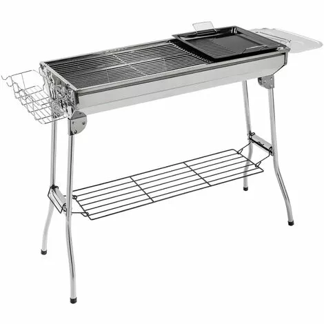IKAYAA Gril De Barbecue En Acier Inoxydable Grand Menage Exterieur Pliable Portatif Gril A Charbon De Bois Avec Panier De Rangement De Plateau Poele A Frire 3 IKAYAA Gril De Barbecue En Acier Inoxydable Grand Menage Exterieur Pliable Portatif Gril A Charbon De Bois Avec Panier De Rangement De Plateau Poele A Frire