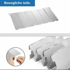 Kueatily Wind Protection Réchaud à Gaz Pliable En Aluminium Protection Contre Le Vent Réchaud De Camping Avec 10 Lattes En Aluminium, Protection Légère Et Pliable Contre Le Vent, Pare-vent Pour Réchaud De Camping Grill Extérieur -France Barbecue Soldes Boutique 35021176 4