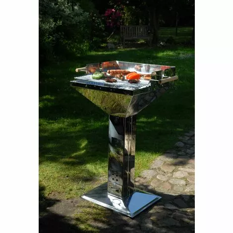Barbecue Charbon De Bois 48x46,5 Cm Landmann 00806/11282 - Bbq Colonne Tout Inox 4 Barbecue Charbon De Bois 48x46,5 Cm Landmann 00806/11282 - Bbq Colonne Tout Inox – Image 2