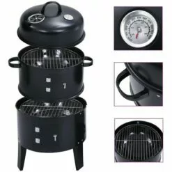 ASUPERMALL Gril Barbecue Au Charbon 3 En 1 40x80 Cm