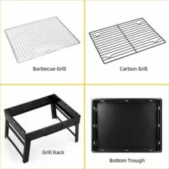 BRIDAY Barbecue Au Charbon De Bois, Barbecue Portable En Acier Inoxydable Pliable Barbecue Fumeur Gril Barbecue Bureau Parfait Pour Camping Pique-nique En Plein Air Fête De Jardin -France Barbecue Soldes Boutique 35561162 3