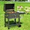 BIGZZIA Barbecue Grill - Barbecue Charbon De Bois à 2 Roues 2 Grilles Et 1 Thermomètre En Métal - Barbecue Au Charbon De Bois Avec Tablette Latérale Et Crochet Pour La Cuisine En Extérieur 2 BIGZZIA Barbecue Grill - Barbecue Charbon De Bois à 2 Roues 2 Grilles Et 1 Thermomètre En Métal - Barbecue Au Charbon De Bois Avec Tablette Latérale Et Crochet Pour La Cuisine En Extérieur -France Barbecue Soldes Boutique 35689931 1