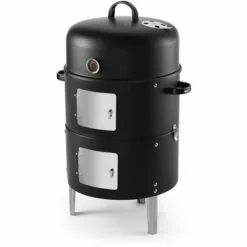 Fumoir à Charbon 39cm Noir - Kg.fum-bbq - Kitchen Chef - Noir
