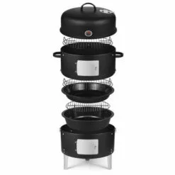 Fumoir à Charbon 39cm Noir - Kg.fum-bbq - Kitchen Chef - Noir -France Barbecue Soldes Boutique 35955898 3