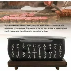 BARES Barbecue Au Charbon De Bois, Four Rectangulaire Cuisine Japonaise Cuisinière Au Charbon De Bois De Table Grill Barbecue Poêle à Alcool Barbecue Portable Avec Grillage Grillagé Et Base En Bois -France Barbecue Soldes Boutique 36027223 4