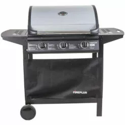 Dmora Barbecue à Gaz 3 Feux, En Métal Et étagères En Bois, 136 X 56 X H108 Cm -France Barbecue Soldes Boutique 38604470 3