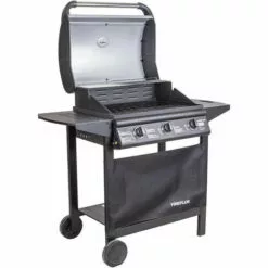 Dmora Barbecue à Gaz 3 Feux, En Métal Et étagères En Bois, 136 X 56 X H108 Cm -France Barbecue Soldes Boutique 38604470 4
