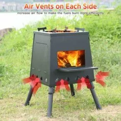 HAPPYSHOPPING Poele De Camping Pliant Poele A Bois Portable Avec Pieds Retractables Pour Camping Randonnee Randonnee Rechaud De Cuisine En Plein Air, Modele: Noir S -France Barbecue Soldes Boutique 38679299 4