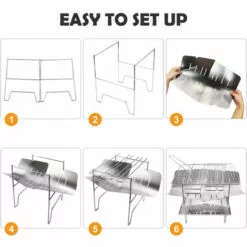 ASUPERMALL Barbecue Pliant, Support A Bois De Chauffage Exterieur En Acier Inoxydable, Outil De Pique-Nique Portable Pour Rechaud De Camping Au Charbon De Bois, Type 2 (A L'Exclusion Du Filet De Cuisson) -France Barbecue Soldes Boutique 39621407 3