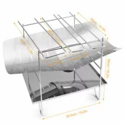 ASUPERMALL Barbecue Pliant, Support A Bois De Chauffage Exterieur En Acier Inoxydable, Outil De Pique-Nique Portable Pour Rechaud De Camping Au Charbon De Bois, Type 2 (A L'Exclusion Du Filet De Cuisson) -France Barbecue Soldes Boutique 39621407 4