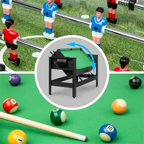 Klarfit Spin Table De Jeux 2-en-1 Billard Kicker, Rotative à 180°, Pièce De Jeu, Noire 4 Klarfit Spin Table De Jeux 2-en-1 Billard Kicker, Rotative à 180°, Pièce De Jeu, Noire – Image 2