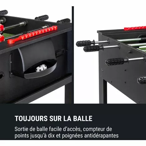 Klarfit Spin Table De Jeux 2-en-1 Billard Kicker, Rotative à 180°, Pièce De Jeu, Noire 7 Klarfit Spin Table De Jeux 2-en-1 Billard Kicker, Rotative à 180°, Pièce De Jeu, Noire – Image 5