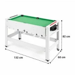 Klarfit Spin Table De Jeux 2-en-1 Billard Kicker, Rotatif à 180° , Pièce De Jeu, Blanche -France Barbecue Soldes Boutique 41822643 2